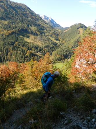 Aufstieg Kampermauer gegen Inselbacher Alm