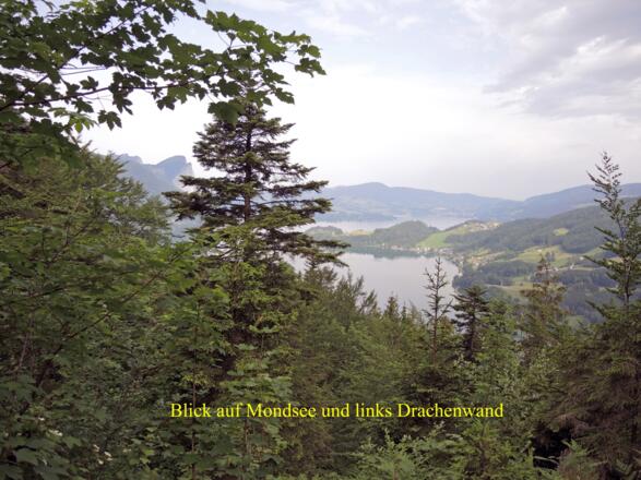 Mondsee mit Drachenwand in Sicht