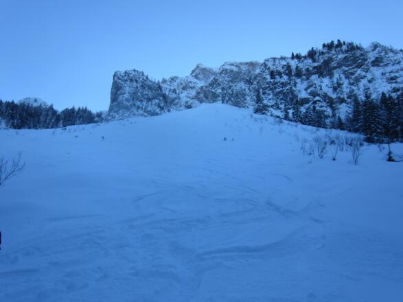 Frillensand von unten, perfekter Skihang