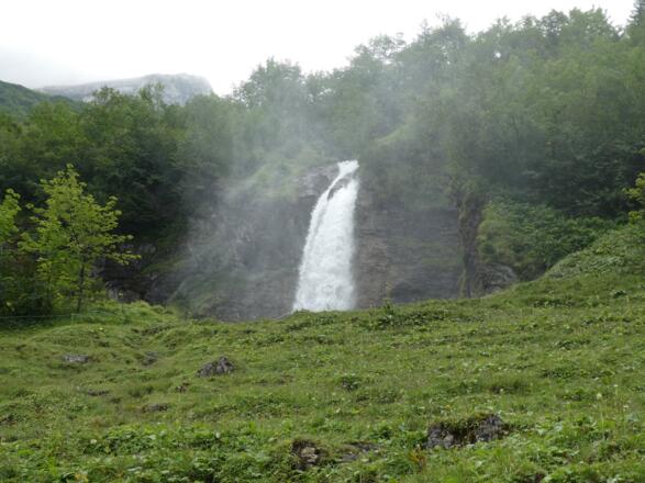 Die Gischt des Stuibenwasserfalls
