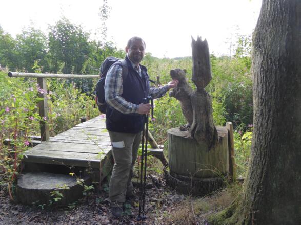Wilde Biber am Holzsteg bei Steinach