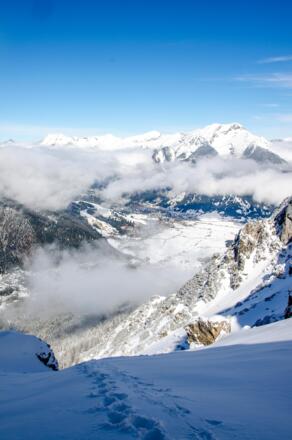 Aufstieg zur Biberwierer Scharte. Kann man auch gut mit Ski gehen.
