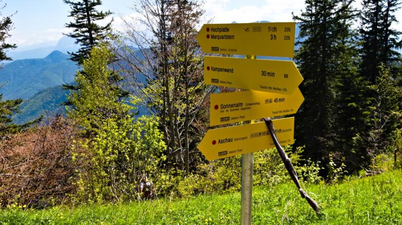 Wegkreuzung Hochplatte - Kampenwand