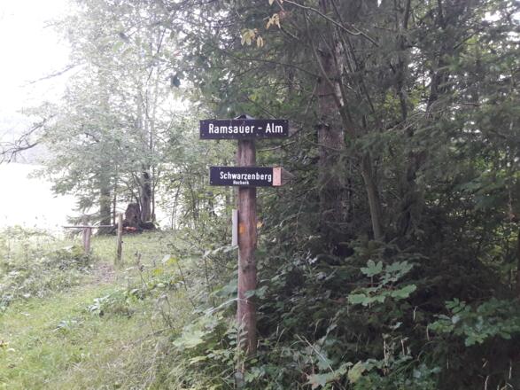 Abzweigung Richtung Ramsauer Alm