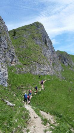 Der Pfad entlang des Rotwandkopfes