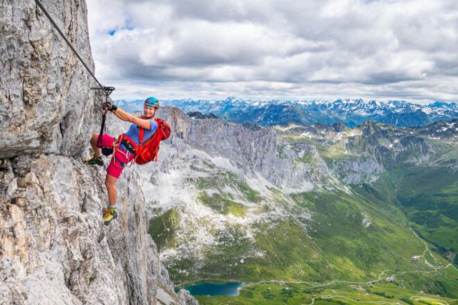Der Klettersteig ist ziemlich armlastig.