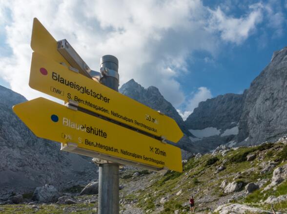 Wegweiser zum Gletscher.