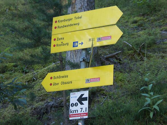 Wegweiser nach Schönwies