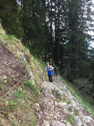 kurze einfache Drahtseilpassage