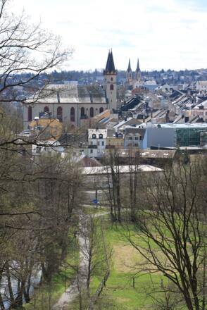 Blick vom Theresienstein auf die Innenstadt von Hof