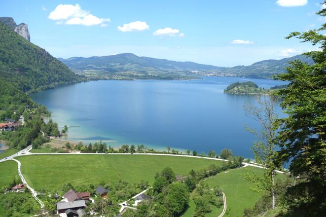 Blick bei der Auffahrt auf den Mondsee
