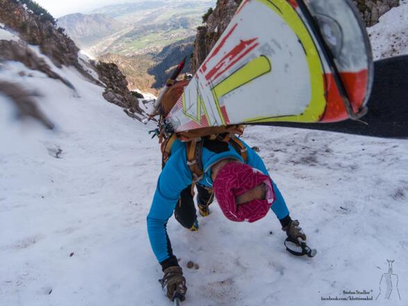 im oberen Teil der Rinne