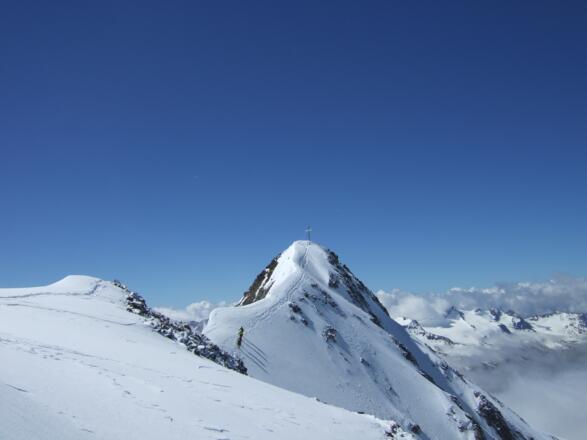 Rückblick im Abstieg vom Nordgipfel