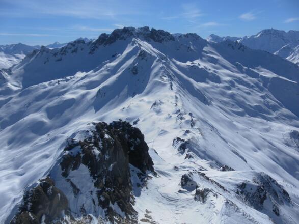 Gipfelblick südwärts zu Türchlwand und Rührkübel