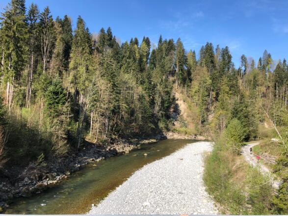 Blick von der Brücke zwischen Müselbach und Langenegg