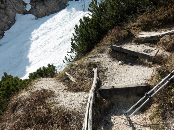 Eingang in die Rinne nach dem ersten Drahtseil