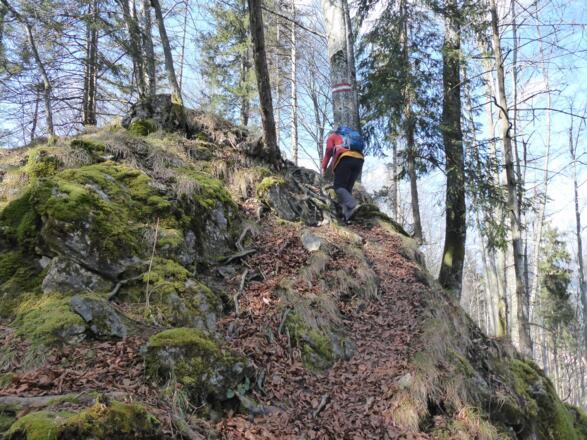 Vorsicht ist angebracht bei einigen Passagen entlang des Schiefersteinkamms