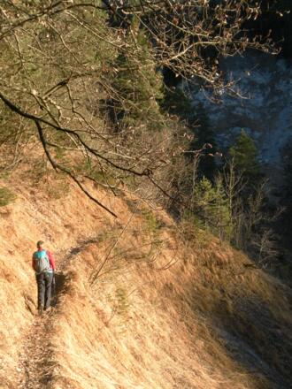 Querung in der steilen Westflanke