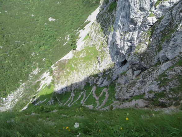Steiler Aufstieg vom Stuhlloch zur Durchgangsscharte