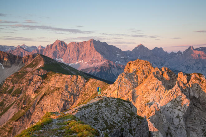 Traumblick von der Schöttelkarspitze zum Karwendel