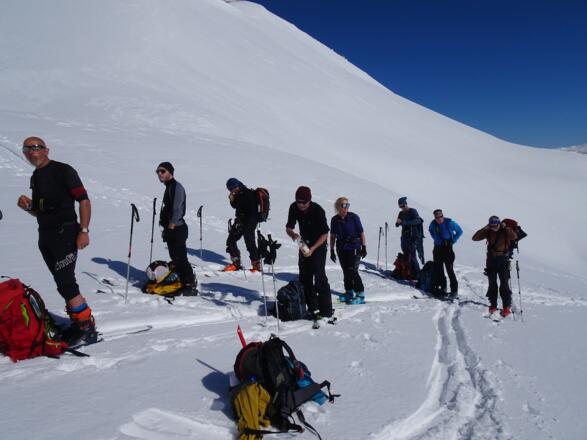 Trinkpause vor dem Schlussanstieg