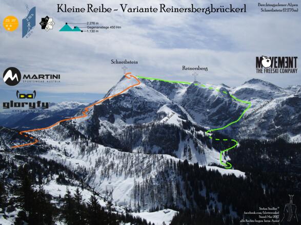 Kleine Reibn über Variante Reinersbergbrückerl - Übersichtsfoto - Topo