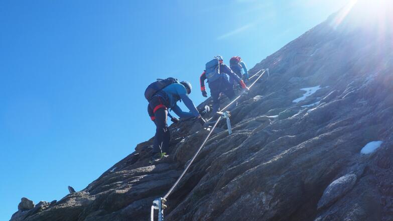 Anstieg am Klettersteig A/B