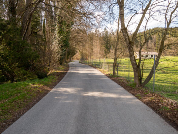 jetzt beginnt gleich die heftige Steigung nach Kleinhöhenkirchen
