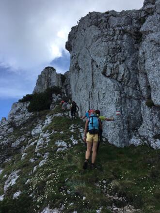 Auf dem Weg zum Gipfel der Stumpfmauer