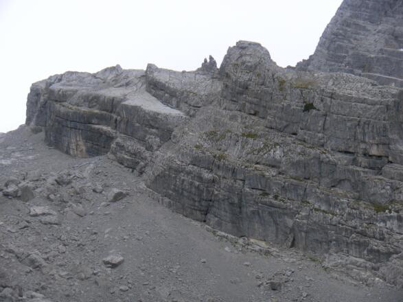 Watzmann Jungfrau, mittig der Einstieg