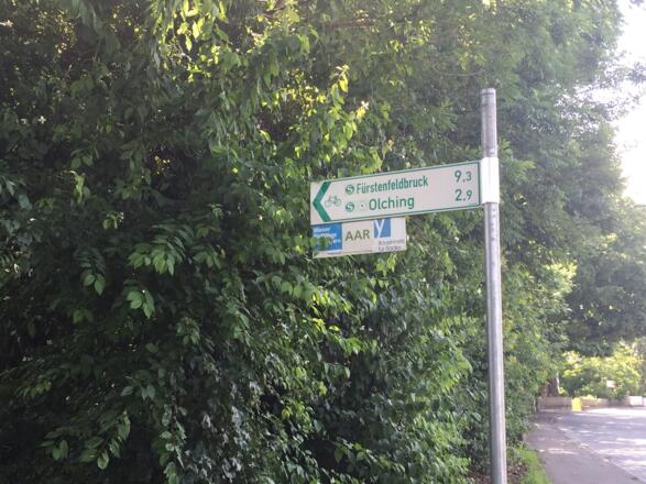 Beschilderung Ammer-Amper Radweg AAR