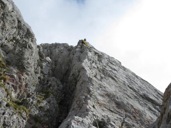 in der 2. SL weiter den Grat entlang