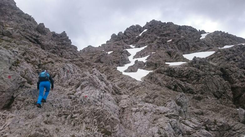 Gipfelaufbau Kreuzspitze - gut markiert
