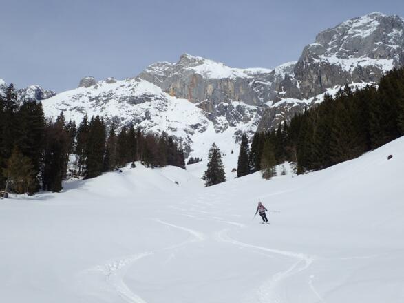 In der Senke am Fuß vom Mitterriedel, im Hintergrund Hochkönig und Bratschenkopf