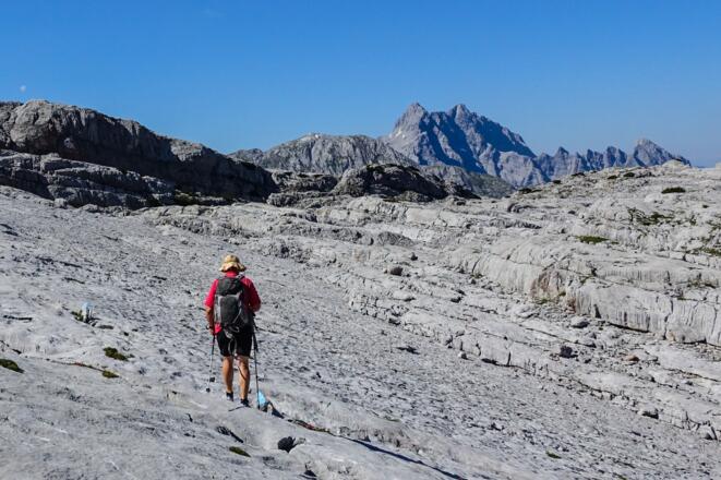 Unterwegs im Steinernen Meer - im Hintergrund Watzmannmassiv