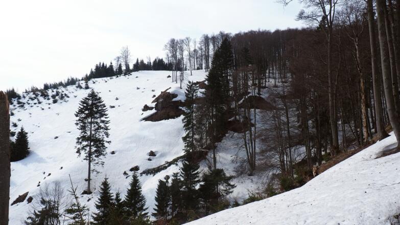 Blick vom Kamm zum Höllkar