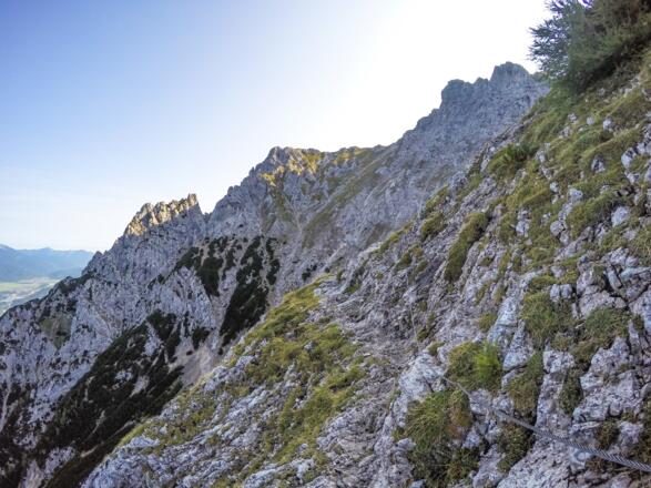 Seilversicherte Passage auf dem Karwendelsteig
