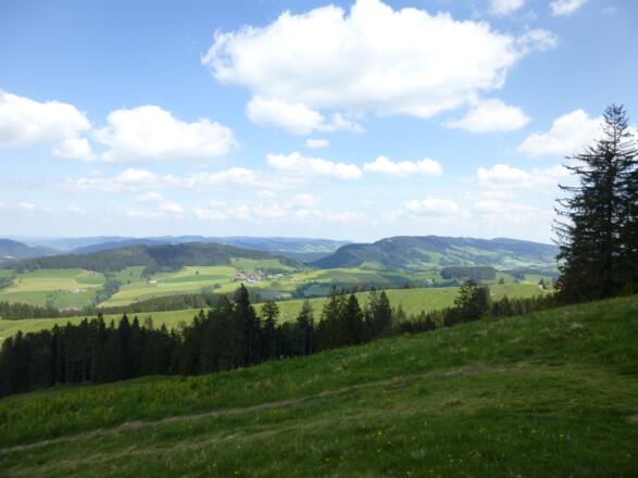 Blick von der Salmaser Höhe ins Hinterland -hier der Hauchenberg
