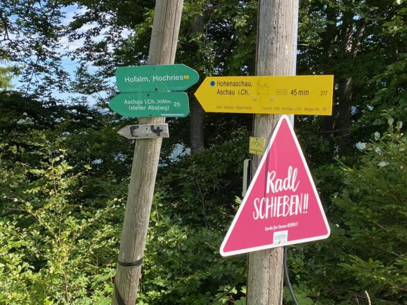 Trailbeginn hinunter nach Aschau