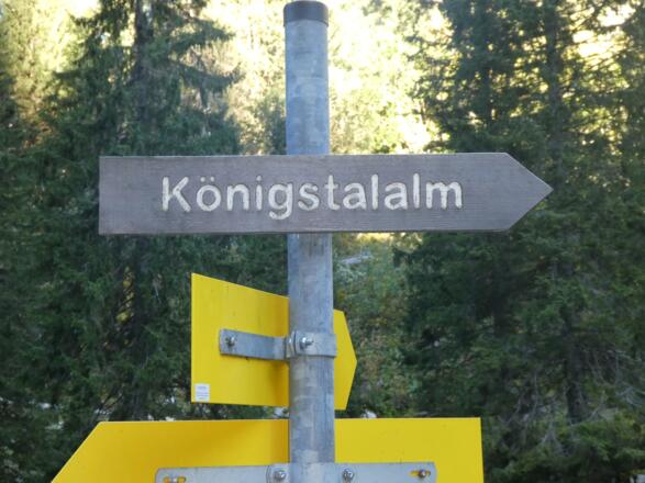 Die Abzweigung zur Königstalalm