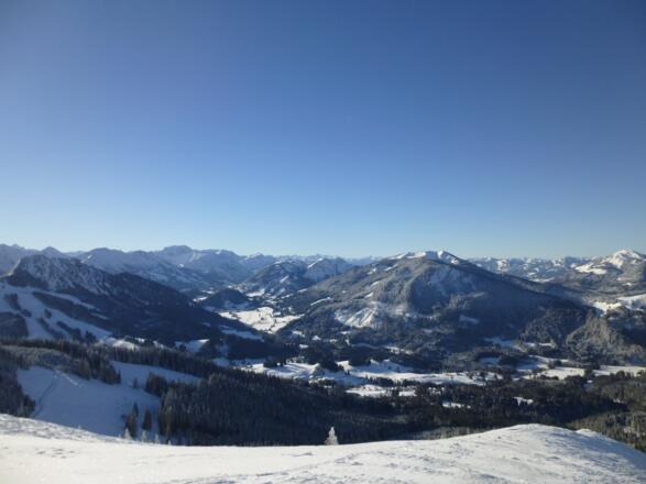 Gipfelpanorama nach Südwesten von Gaishorn bis Grünten