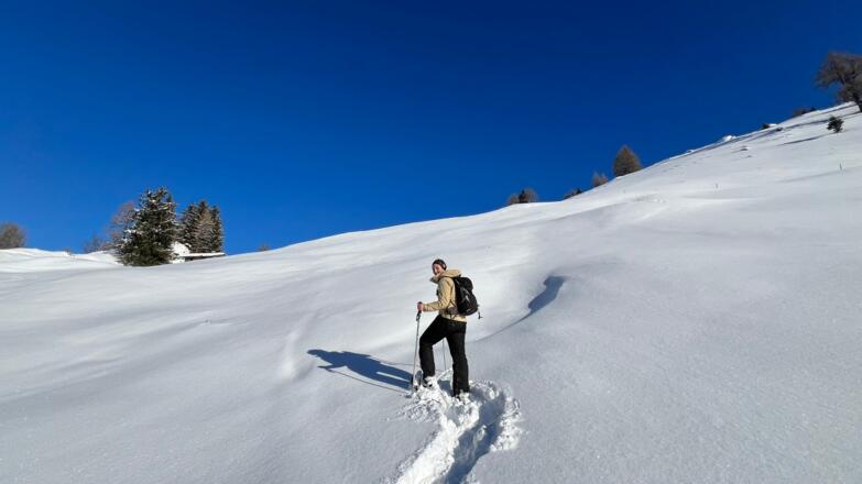 Aufstieg Höslalmen Schneeschuhtour Hösljoch