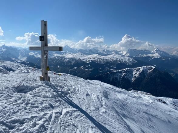 Am Gipfel der Vennspitze; nur ein Zwischenstopp.