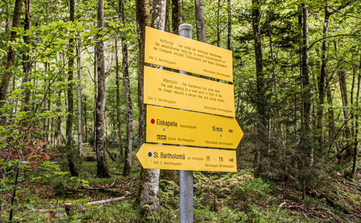 Wegweiser zur Eiskapelle