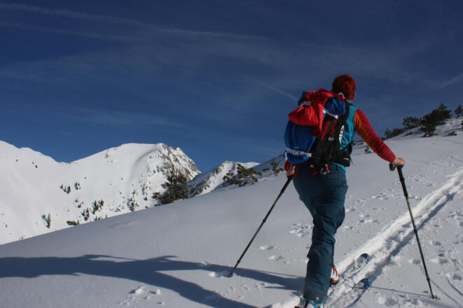 Am gut eingeschneiten Latschenrücken