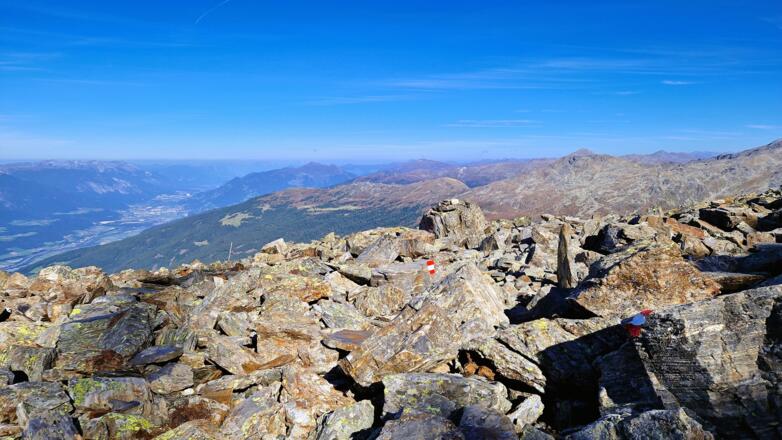Blick vom Fritz-Anker-Steig (Glungezer) ins Voldertal und das Unterinntal