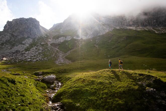 Aufstieg in Richtung Mohnenfluh-Sattel