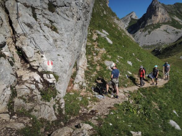 Einstieg zum Haidachstellwand-Klettersteig