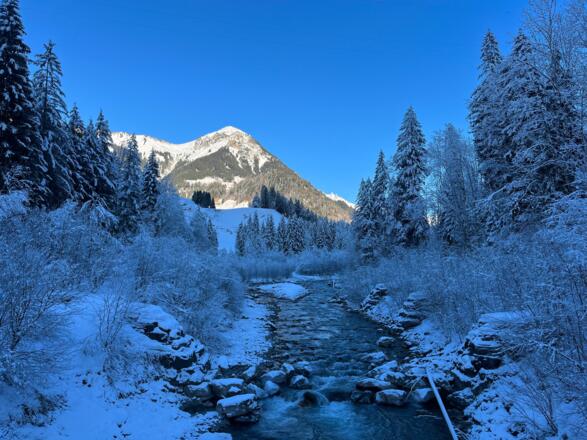 Tief winterliches Großes Walsertal