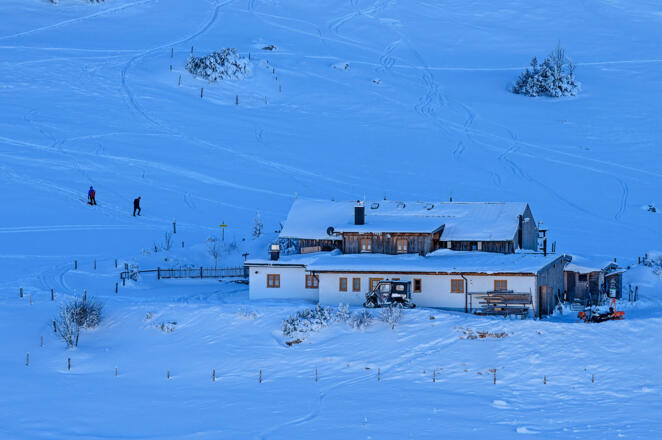 Blick vom Sulten auf Steinlingalm, Kampenwand